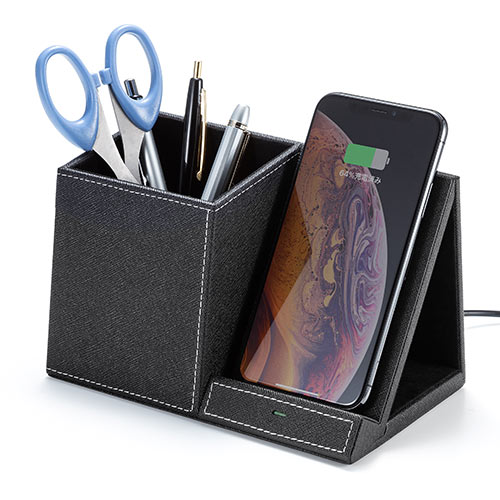 ワイヤレス充電器（Qi対応・小物入れ・リモコンスタンド・iPhone 急速
