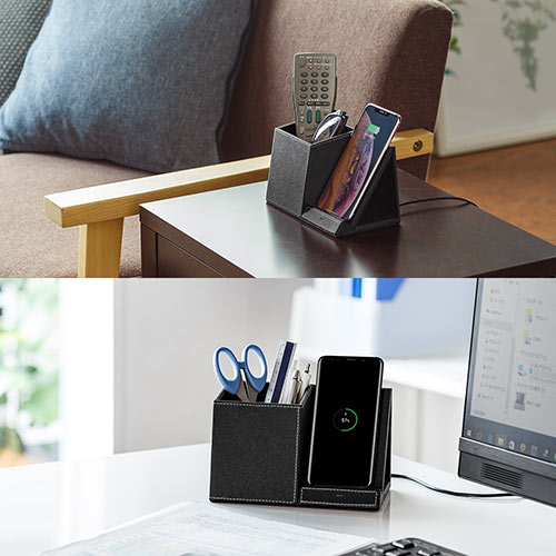 ワイヤレス充電器（Qi対応・小物入れ・リモコンスタンド・iPhone 急速 