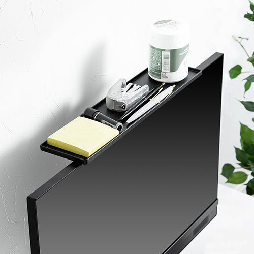 ディスプレイボード・テレビ/モニター上部収納台（小物置・リモコン設置・サウンドバー設置・収納トレー・幅34cm)