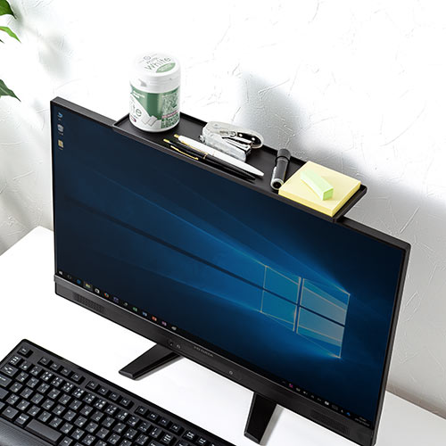 ディスプレイボード・テレビ/モニター上部収納台（小物置・リモコン設置・サウンドバー設置・収納トレー・幅34cm)