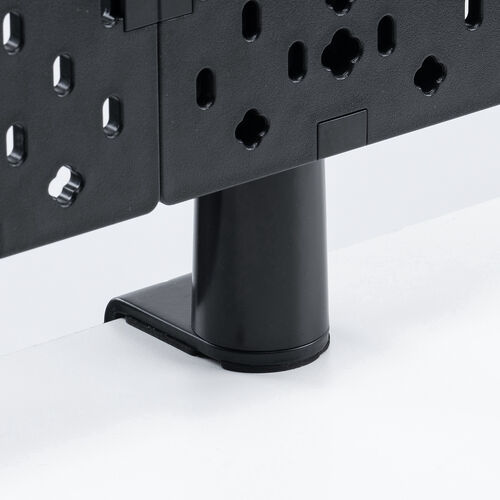 クランプ式 有孔ボード（カスタム・パンチングボード・回転・パネル3枚・6種類パーツ・デスク下・レイアウト自由・デスクパネル・幅38.4cm・ブラック）