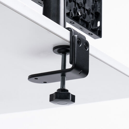 クランプ式 有孔ボード（カスタム・パンチングボード・回転・パネル3枚・6種類パーツ・デスク下・レイアウト自由・デスクパネル・幅38.4cm・ブラック）