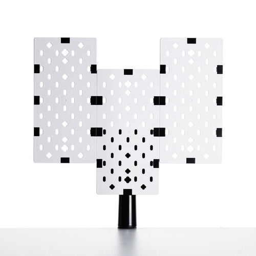 クランプ式 有孔ボード（カスタム・パンチングボード・回転・パネル3枚・6種類パーツ・デスク下・レイアウト自由・デスクパネル・幅38.4cm・ホワイト）