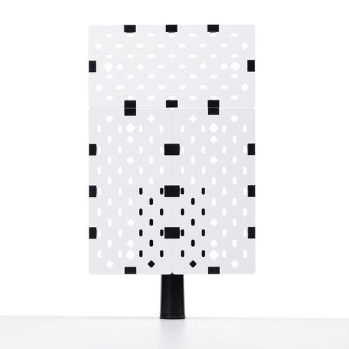 クランプ式 有孔ボード（カスタム・パンチングボード・回転・パネル3枚・6種類パーツ・デスク下・レイアウト自由・デスクパネル・幅38.4cm・ホワイト）