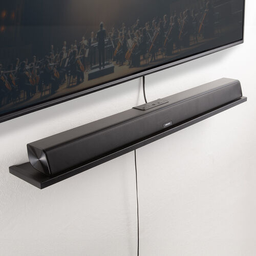 壁掛けシェルフ（幅100cm・壁掛け棚・総耐荷重20kg・棚耐荷重10kg・フック付き・ウォール・ラック・配線しやすい・サウンドバー台・小物収納・ブラック）