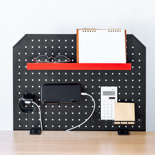 ケーブルオーガナイザー（クランプ固定・パンチングボード・25mmピッチ・ケーブル・タップ・小物収納・デスクパネル）