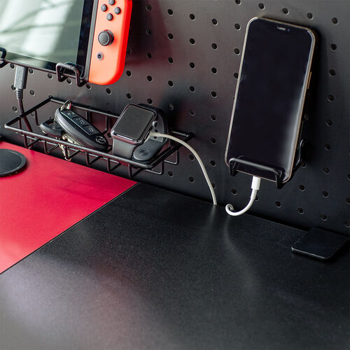 ケーブルオーガナイザー（クランプ固定・パンチングボード・25mmピッチ・ケーブル・タップ・小物収納・デスクパネル）