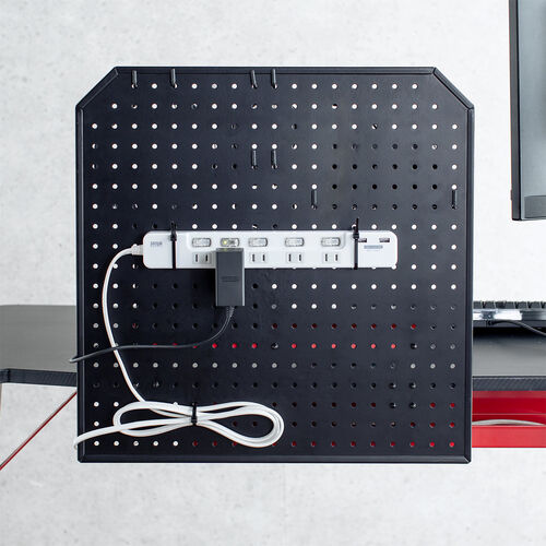 ケーブルオーガナイザー（クランプ固定・パンチングボード・25mmピッチ・ケーブル・タップ・小物収納・デスクパネル）