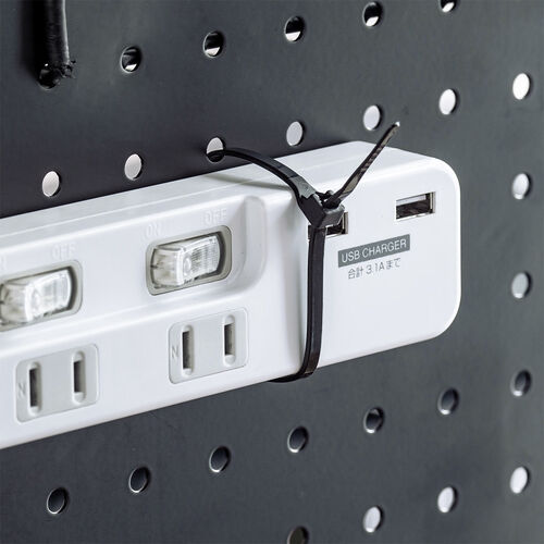 ケーブルオーガナイザー（クランプ固定・パンチングボード・25mmピッチ・ケーブル・タップ・小物収納・デスクパネル）