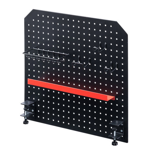 ケーブルオーガナイザー（クランプ固定・パンチングボード・25mmピッチ・ケーブル・タップ・小物収納・デスクパネル）