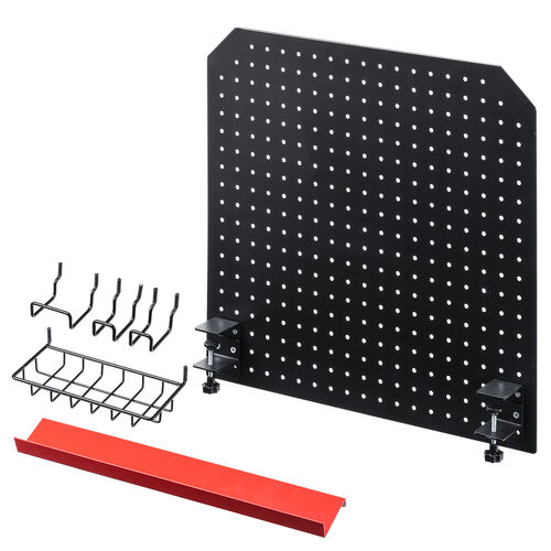 ケーブルオーガナイザー（クランプ固定・パンチングボード・25mmピッチ・ケーブル・タップ・小物収納・デスクパネル）