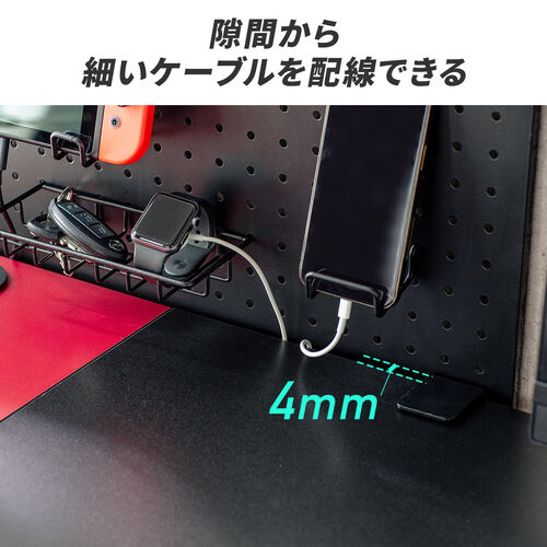 ケーブルオーガナイザー（クランプ固定・パンチングボード・25mmピッチ・ケーブル・タップ・小物収納・デスクパネル）