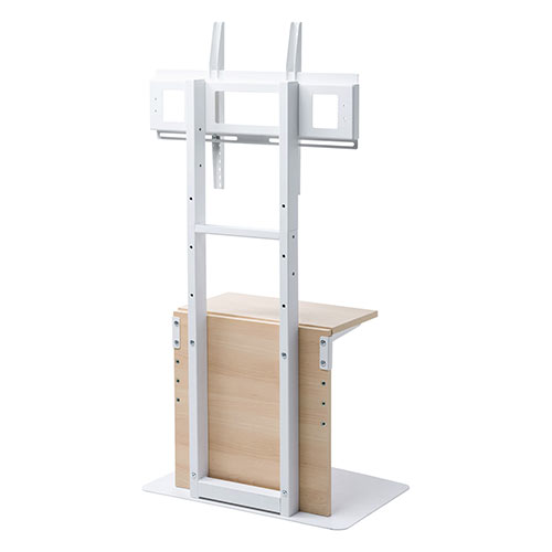 テレビスタンド（壁寄せ・32型/40型/43型/49型/50型/52型/55型対応・着脱可能棚板・3段階高さ調整・固定脚・薄い木目)