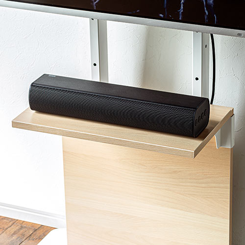 テレビスタンド（壁寄せ・32型/40型/43型/49型/50型/52型/55型対応・着脱可能棚板・3段階高さ調整・固定脚・薄い木目)