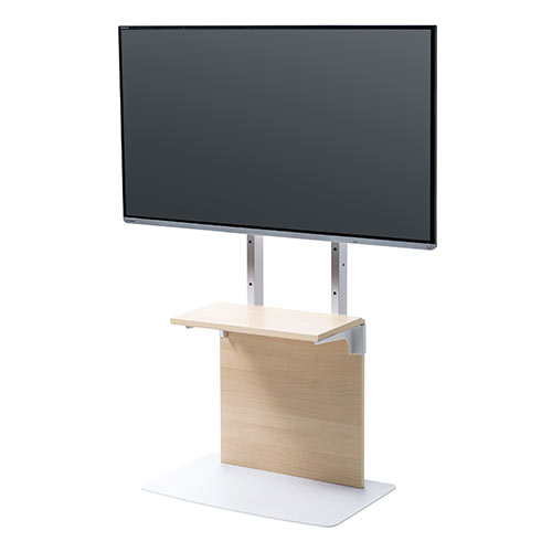 テレビスタンド（壁寄せ・32型/40型/43型/49型/50型/52型/55型対応・着脱可能棚板・3段階高さ調整・固定脚・薄い木目)