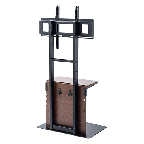 テレビスタンド（壁寄せ・32型/40型/43型/49型/50型/52型/55型対応・着脱可能棚板・3段階高さ調整・固定脚・濃い木目)