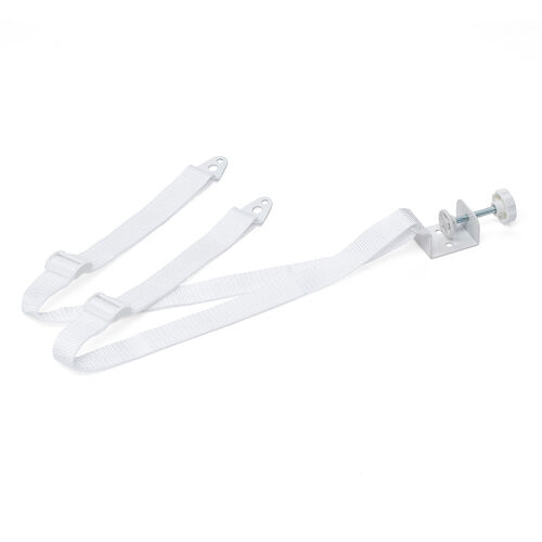 テレビ転倒防止ベルト（VESA取付・クランプ固定・穴あけ不要・壁固定対応・ホワイト）