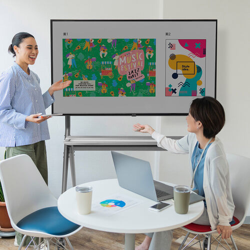 大型テレビスタンド（高耐荷重スタンド・86インチ対応・電子黒板・ディスプレイ耐荷重120kg・中棚・大型キャスター付き）