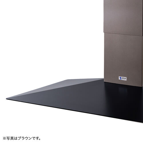 壁寄せテレビスタンド（ロータイプ・50インチ/65インチ/75インチ対応・スチール製・棚板付・ブラック）