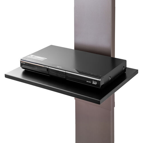 壁寄せテレビスタンド（ロータイプ・50インチ/65インチ/75インチ対応・スチール製・棚板付・ブラウン）