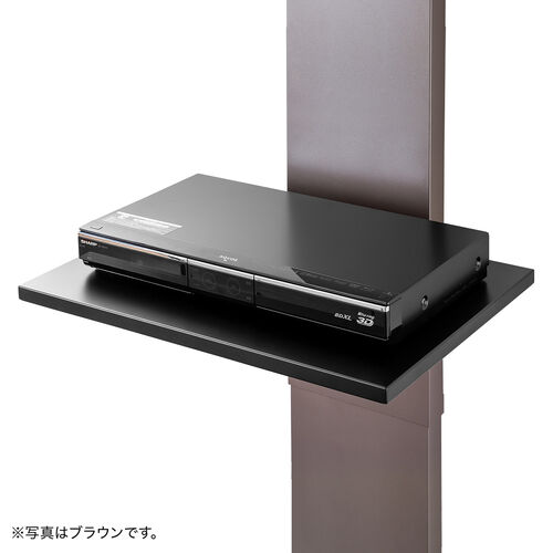 壁寄せテレビスタンド（ハイタイプ・50インチ/65インチ/75インチ対応・スチール製・棚板付・ブラック）