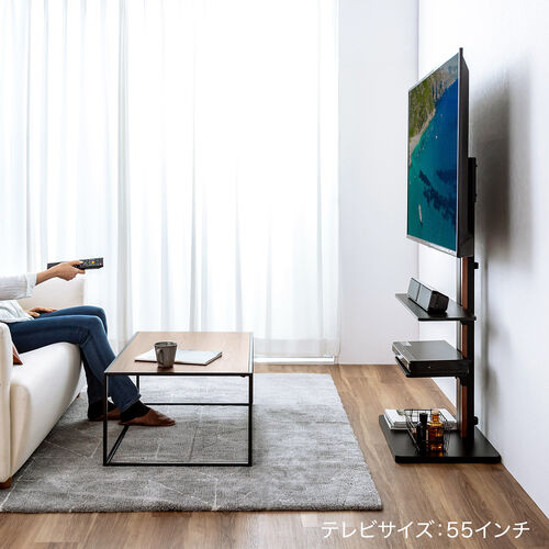 ブラウン テレビスタンド 32-55インチ対応 ブラウン テレビスタンド 32-55インチ対応 テレビスタンド
