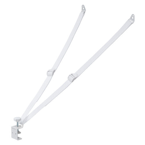 テレビ転倒防止ベルト（VESA取付・クランプ上下固定対応・穴あけ不要・壁固定対応・ホワイト）