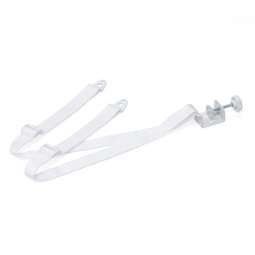 テレビ転倒防止ベルト（VESA取付・クランプ上下固定対応・穴あけ不要・壁固定対応・ホワイト）