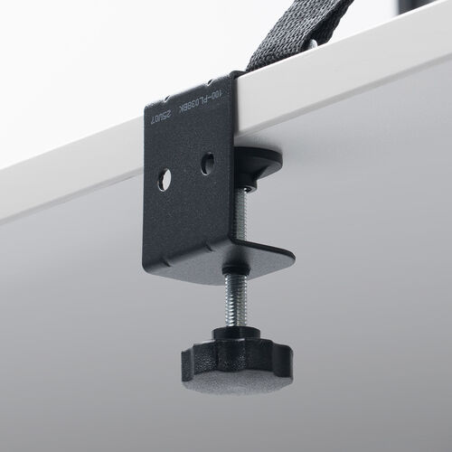 テレビ転倒防止ベルト（2本ベルト・VESA取付・クランプ上下固定対応・穴あけ不要・壁固定対応・ブラック）