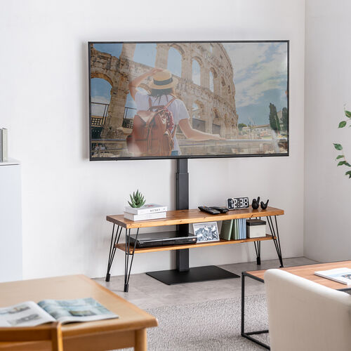 【アウトレット】テレビスタンド（壁寄せ・首振り・65インチ対応・高さ調節3段階・大型・据え置き）