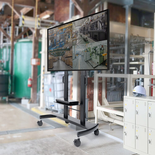 テレビスタンド（100型・100インチ対応・上下昇降・手動・ディスプレイスタンド・キャスター付・ハイタイプ）