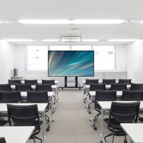 テレビスタンド（100型・100インチ対応・上下昇降・手動・ディスプレイスタンド・キャスター付・ハイタイプ）