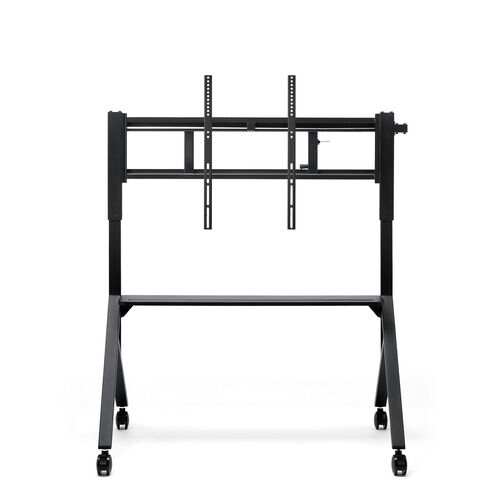 テレビスタンド（キャスター付・65インチ・86インチ対応・手動昇降・大型モニター・会議室・収納棚付・ディスプレイスタンド）