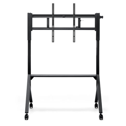 テレビスタンド（キャスター付・65インチ・86インチ対応・手動昇降・大型モニター・会議室・収納棚付・ディスプレイスタンド）