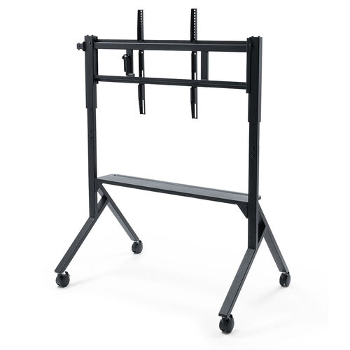 テレビスタンド（キャスター付・65インチ・86インチ対応・手動昇降・大型モニター・会議室・収納棚付・ディスプレイスタンド）