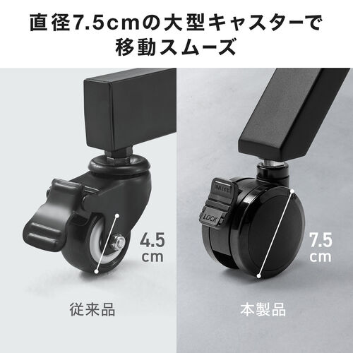 テレビスタンド（キャスター付・65インチ・86インチ対応・手動昇降・大型モニター・会議室・収納棚付・ディスプレイスタンド）