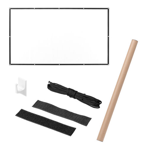 プロジェクタースクリーン（100インチ・壁貼り式・スクリーン・マット・持ち運び・16：9・会議・教育・映画・ポータブル ） PRS022