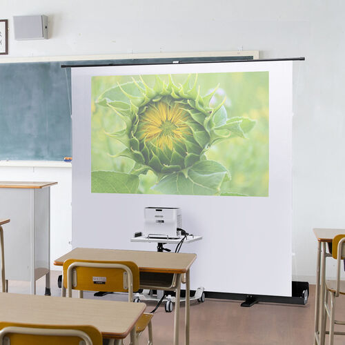 プロジェクタースクリーン／自立式／80インチ／超短焦点対応／難燃素材