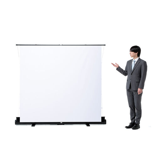 プロジェクタースクリーン（80インチ・自立式・超短焦点対応・床置き