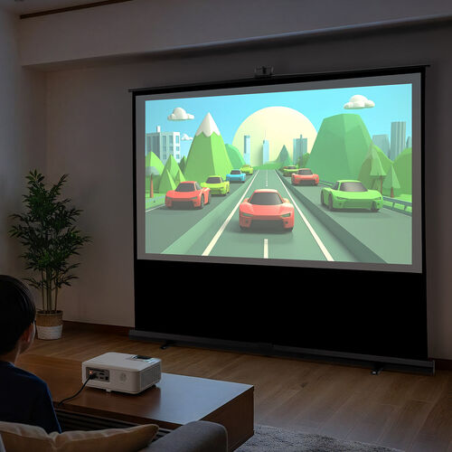 プロジェクタースクリーン（100インチ・軽量・ポータブル・収納付・4K対応・会議室・ホームシアター用）