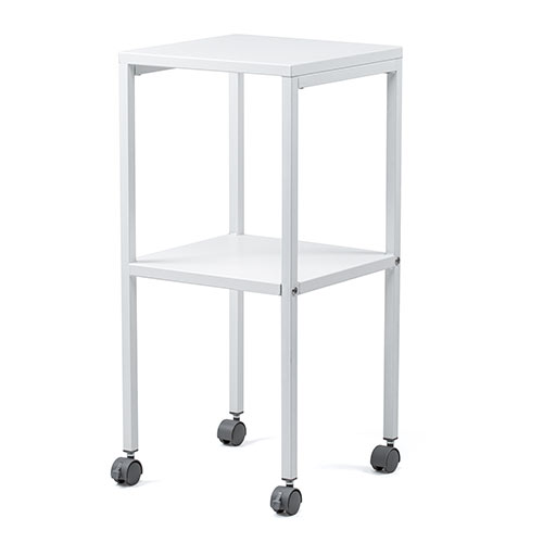 プロジェクター台（キャスター付・消毒液台・ノートパソコン台・電話台・シンプル・受付・マルチスタンド・ホワイト）