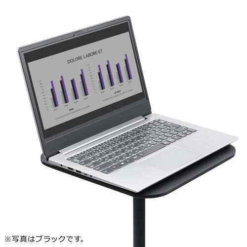 プロジェクター台（プロジェクタースタンド・フロアスタンド高さ調整70～120cm・トレイ付属・ホワイト）