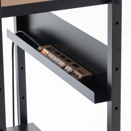 パソコンラック（パソコンデスク・幅60cm・スリムタイプ・木目調・耐荷重85kg・収納棚・キャスター・キーボードスライダー・マウステーブル付き）