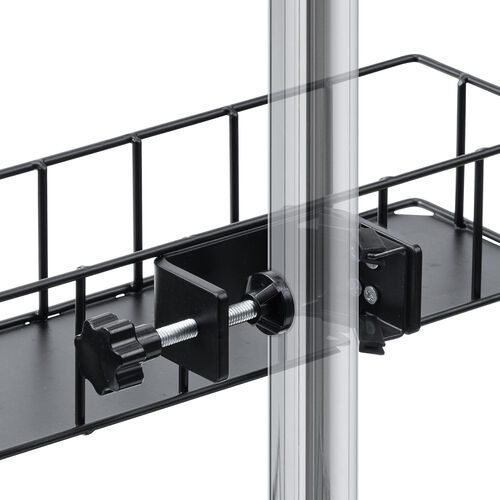 リモコンラック（横型・収納・クランプ式バスケット・丸パイプ・角パイプ・トレー・リモコンホルダー・小物入れ・テレビスタンド・テレビ収納・ツールワゴン・台車・簡単取り付け）