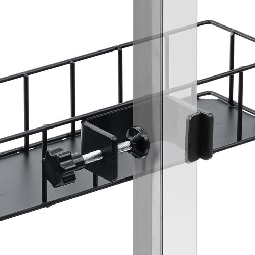 リモコンラック（横型・収納・クランプ式バスケット・丸パイプ・角パイプ・トレー・リモコンホルダー・小物入れ・テレビスタンド・テレビ収納・ツールワゴン・台車・簡単取り付け）