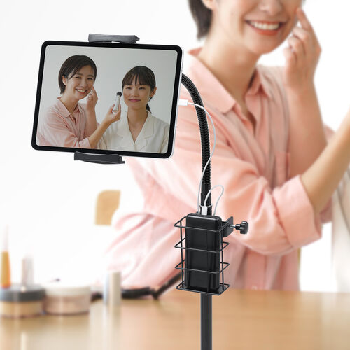 リモコンラック（縦型・収納・クランプ式バスケット・丸パイプ・角パイプ・トレー・リモコンホルダー・小物入れ・テレビスタンド・テレビ収納・ツールワゴン・台車・簡単取り付け）