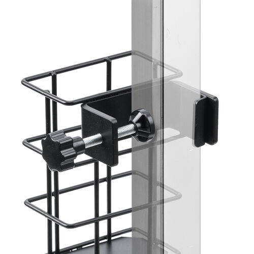 リモコンラック（縦型・収納・クランプ式バスケット・丸パイプ・角パイプ・トレー・リモコンホルダー・小物入れ・テレビスタンド・テレビ収納・ツールワゴン・台車・簡単取り付け）