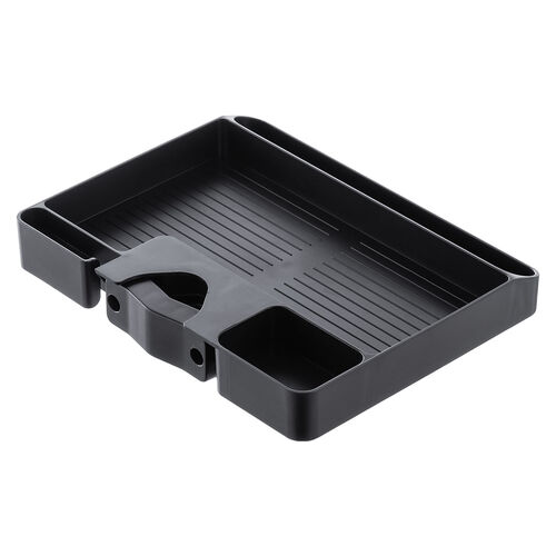 小物トレー（支柱取付け・丸パイプ・支柱径25～40mm・モニターアーム・三脚・ツールワゴン・台車・テレビスタンド・リモコン・モバイルバッテリー・収納・小物入れ・簡単取り付け・ブラック）