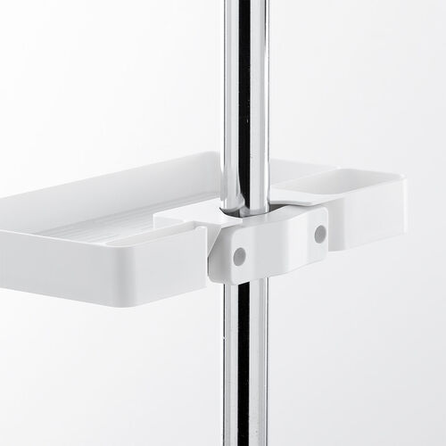 小物トレー（支柱取付け・丸パイプ・支柱径25～40mm・モニターアーム・三脚・ツールワゴン・台車・テレビスタンド・リモコン・モバイルバッテリー・収納・小物入れ・簡単取り付け・ホワイト）