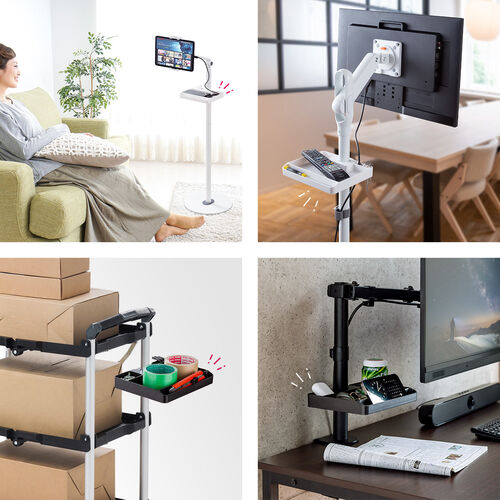 小物トレー（支柱取付け・丸パイプ・支柱径25～40mm・モニター